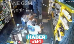 Telefon dükkanına tavandan adam düştü