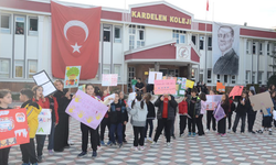 Kardelenli öğrencilerden “Akran zorbalığına hayır” yürüyüşü