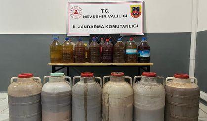 Hacıbektaş’ta 320 litre kaçak şarap ele geçirildi