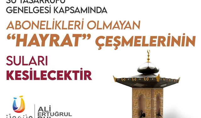 Ürgüp Belediyesi hayrat çeşmelerinin suyunu kesiyor