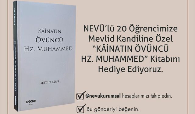 20 öğrenciye “Kâinatın Övüncü Hz. Muhammed” kitabı