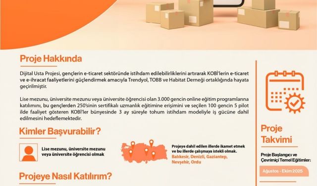 Dijital Usta Programı Nevşehir’de başlıyor