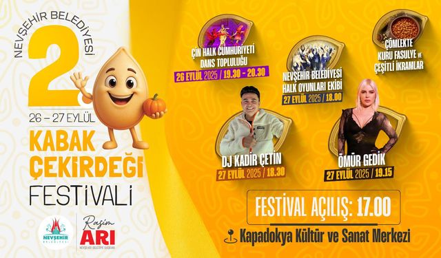 Nevşehir Belediyesi Geleneksel Kabak Çekirdeği Festivali başlıyor