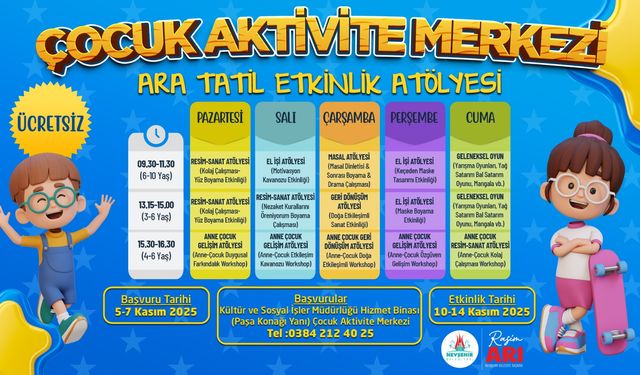 Nevşehir Belediyesinden çocuklara özel ara tatil etkinlikleri