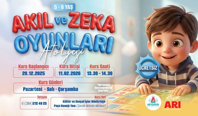 Nevşehir Belediyesinden Akıl ve Zekâ Oyunları Atölyesi