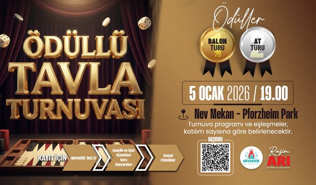 Ödüllü Tavla Turnuvası Yapılacak