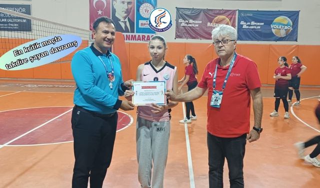 Kardelenli öğrenciye “Fair Play” ödülü