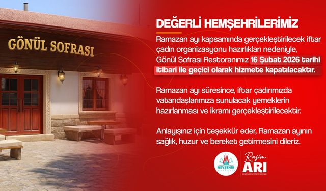 Gönül Sofrası Restoran İftar Çadırında Hizmet Verecek