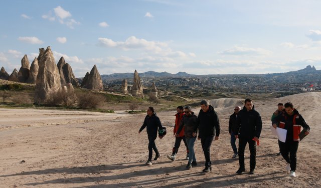 Kapadokya Alan Başkanı Aslanbay, ATV-UTV güzergahında incelemede bulundu