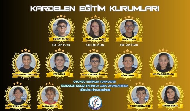 Oyuncu beyinler zeka oyunları turnuvasına Kardelen imzası