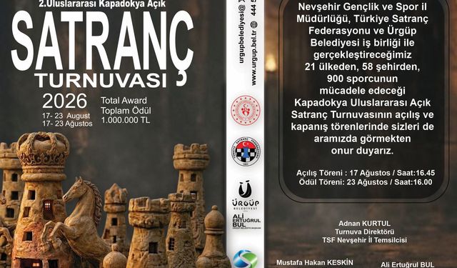 2. Kapadokya Uluslararası Açık Satranç Turnuvası Başlıyor