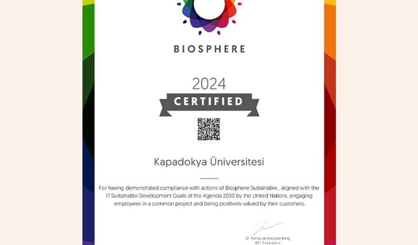 Biosphere’den KÜN’e Kurumsal Sürdürülebilirlik Sertifikası