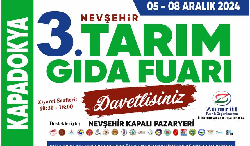 Tarım Fuarı 5 Aralık'ta