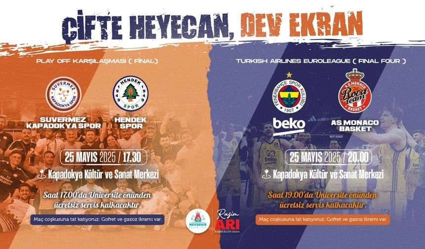 Maçlar dev ekranda izlenecek