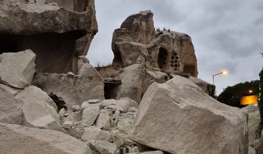 Göreme'de peribacası yıkıldı