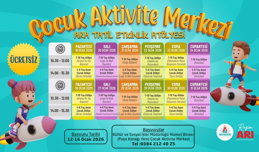 Çocuklar için yarıyıl tatili etkinlikleri