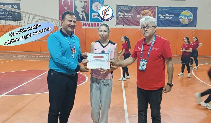 Kardelenli öğrenciye “Fair Play” ödülü