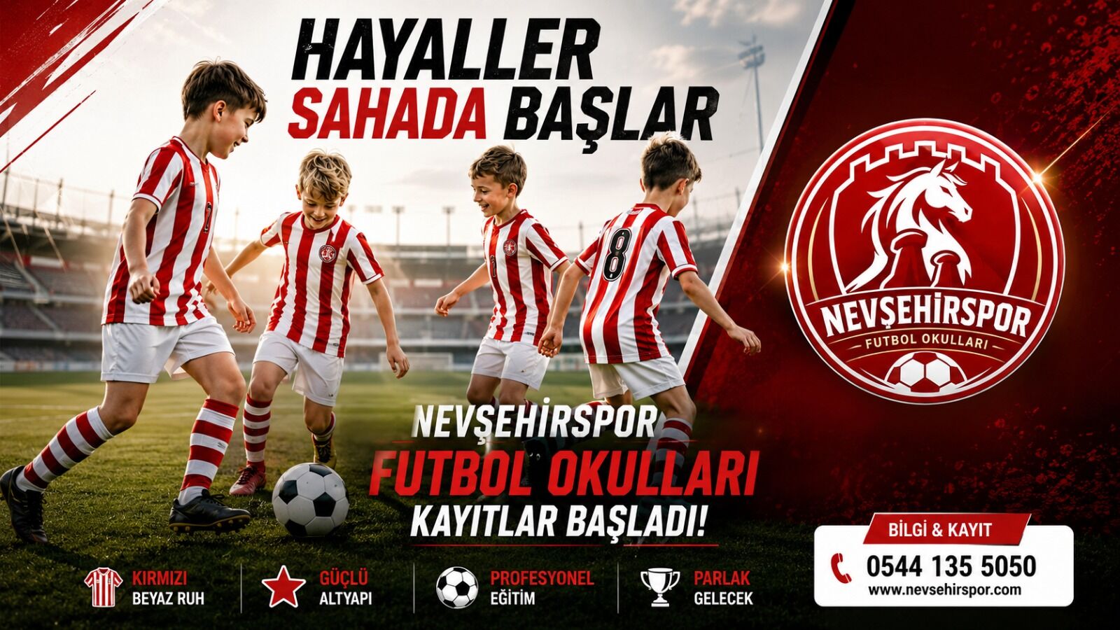 Nevşehirspor Futbol Okullarında kayıt heyecanı başladı
