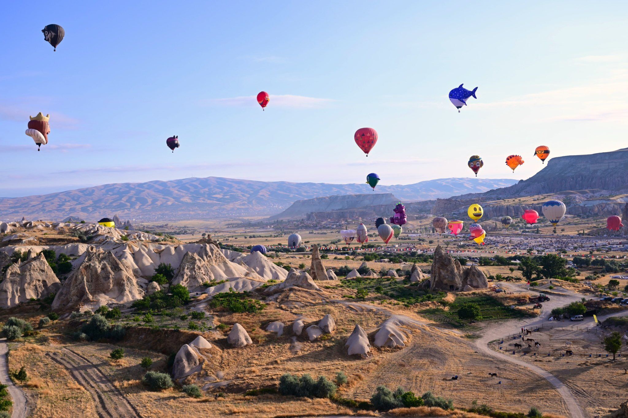 Figürlü balonlar gökyüzüne yükseldi