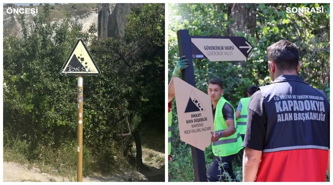 Alan Başkanlığı Güvercinlik Vadisinde levhaları yeniledi